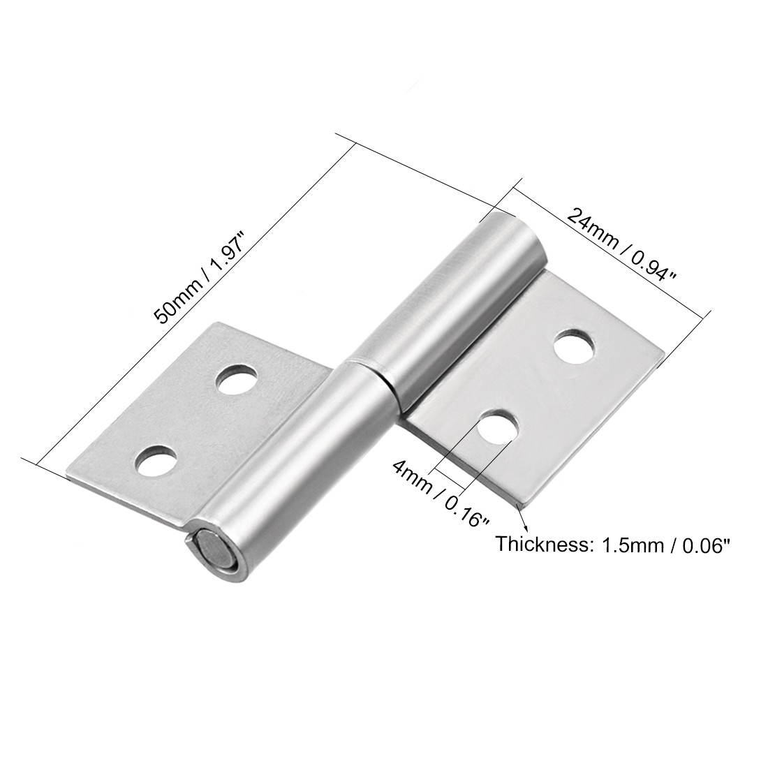 2-inch Long Steel Small Slip Joint Flag Hinge - Lift Off Right Handed Lid Door gallery