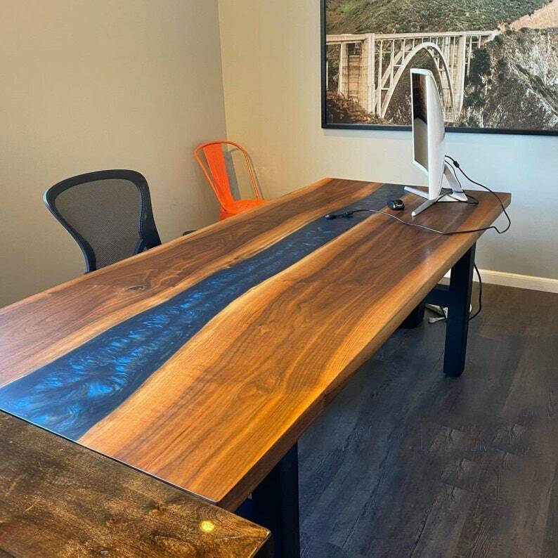 54" x 24" Epoxy Wooden Table Top / Epoxy Resin Coffee / Dining Table Top Work gallery