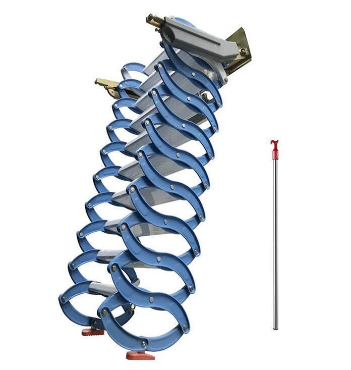Attic Extension Ladder 9.2ft Frame Wall Mounted Loft Ladder 10+2 Steps-USED gallery