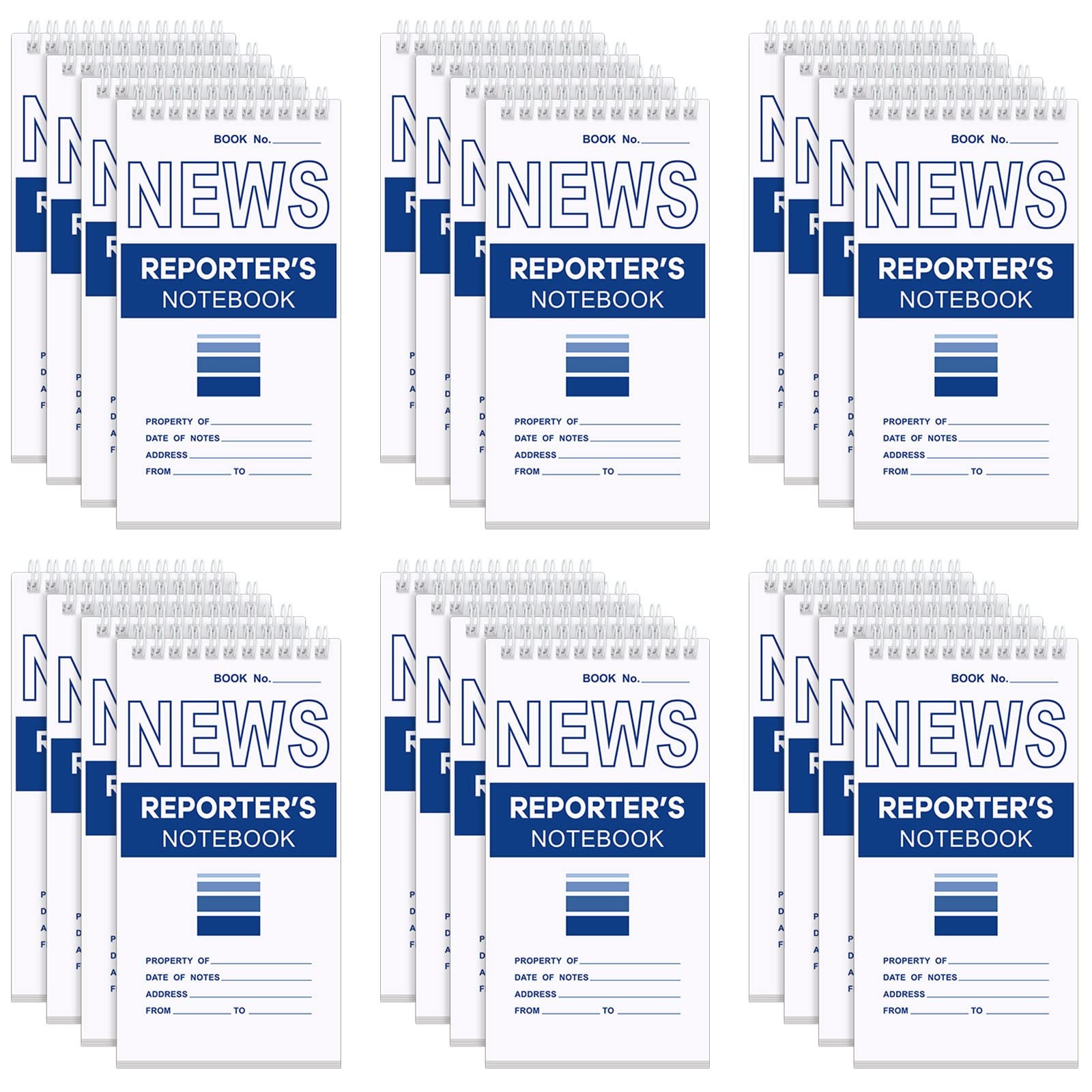 24 Pcs Reporters Notebook Bound Spiral Pocket Notepad 4 x 8 Inches Reporters gallery