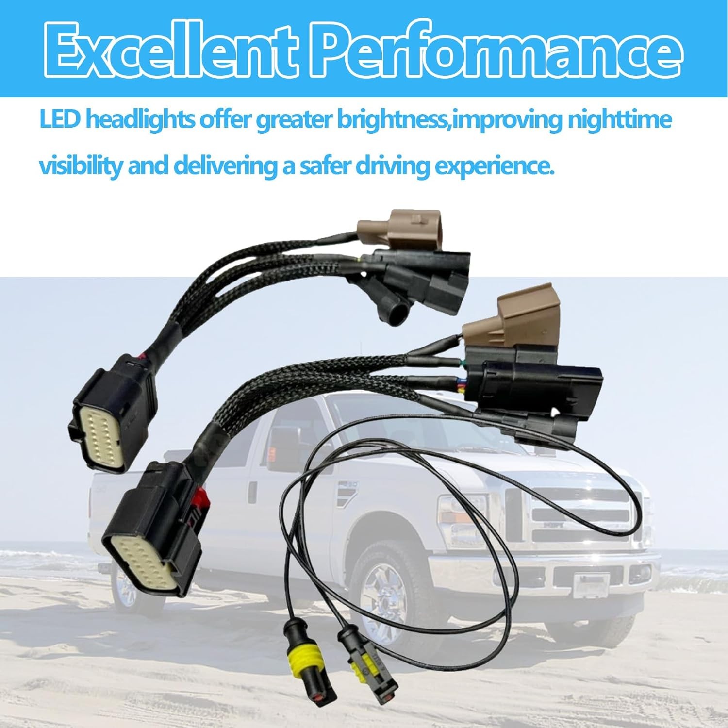 Halogen To LED Headlight Adapter For Ford F250 F350 2023 gallery