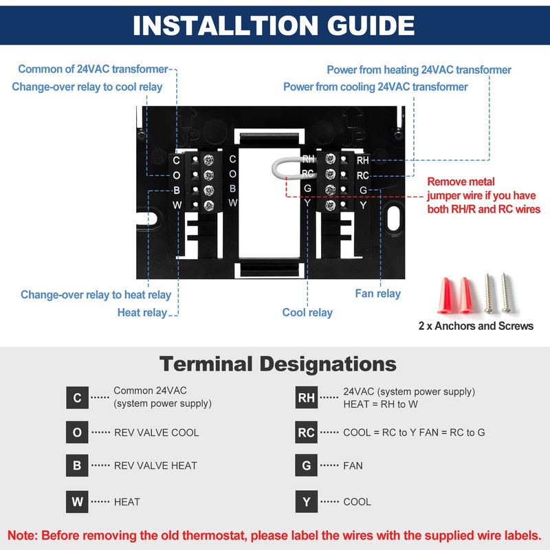 Non-Programmable Digital Thermostat for Home, up to 1 Heat/1 Cool with Large ... gallery