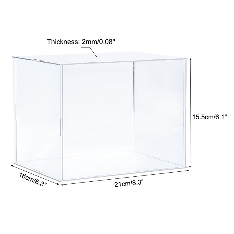 Acrylic Display Case Plastic Cube Storage Box Transparent Showcase 21x16x15.5cm gallery