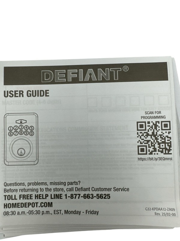 Defiant Keypad Deadbolt Matte Black Electronic Lock 1013 891 278 (OB) gallery