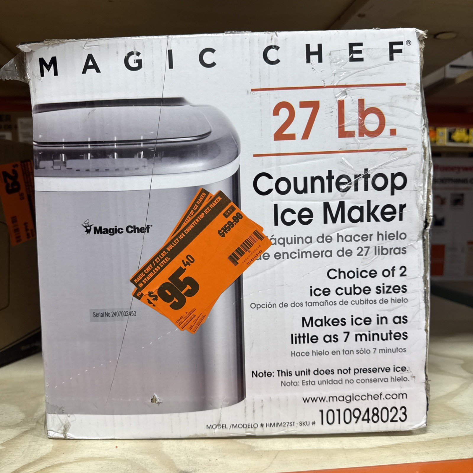 Magic Chef 27 lbs. Bullet Ice Countertop Ice Maker in Stainless Steel gallery