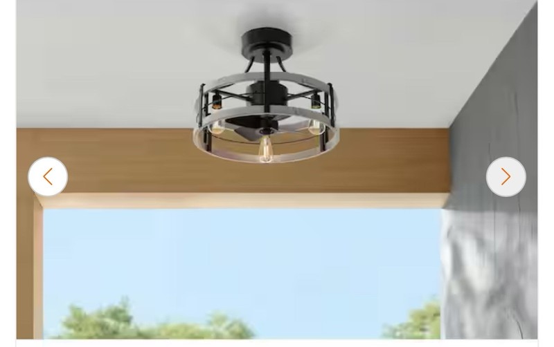 HDC Hilna 22 in. 3 Dimmable LED Bulbs Outdoor Black Ceiling Fan w/Remote gallery