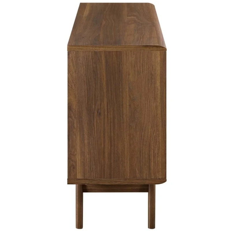 Render Modern Style Particleboard Wood Display Stand in Walnut gallery
