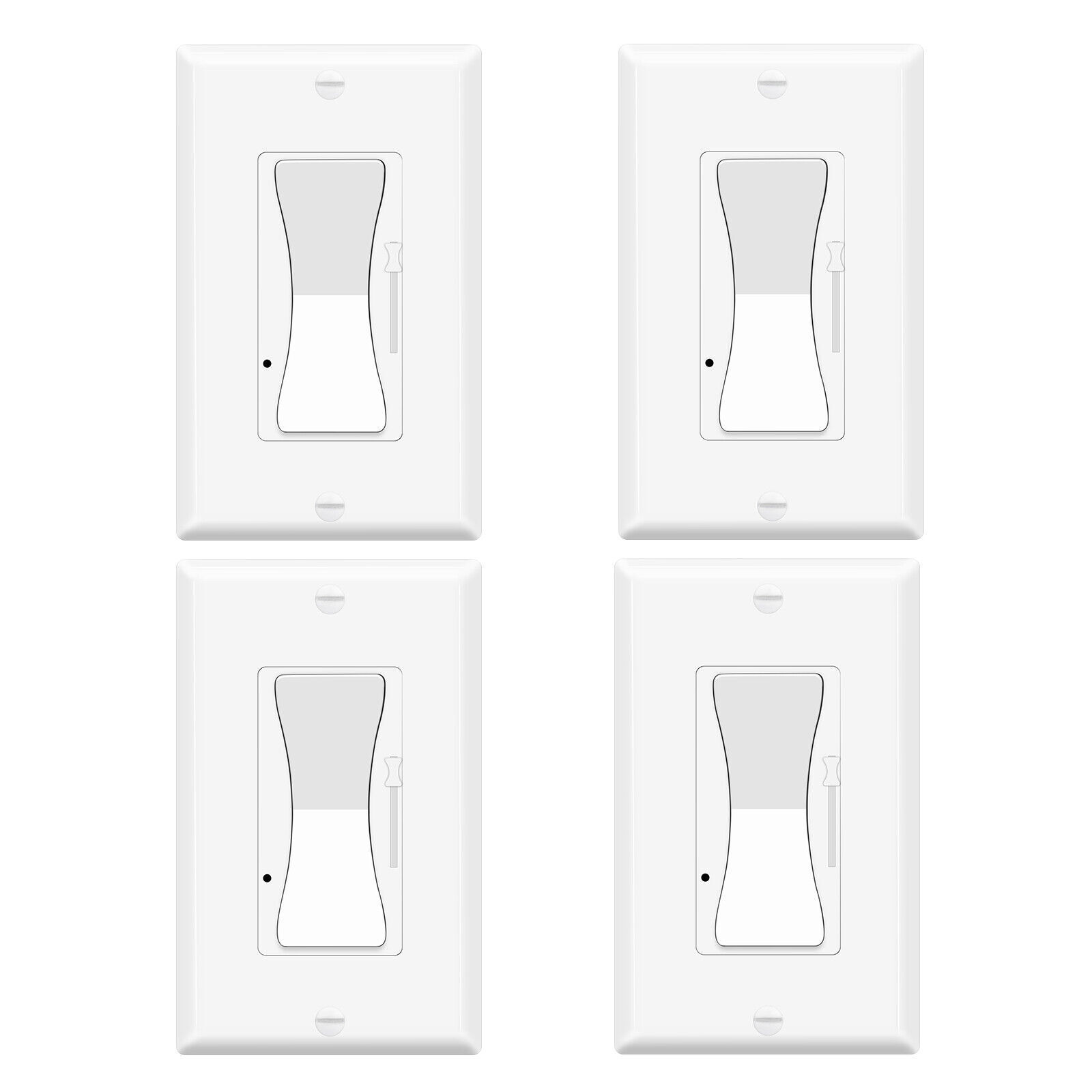 4PK Dimmer Light Switch LED CFL Lights Pole 3-Way LED Incandescent ETL Listed gallery