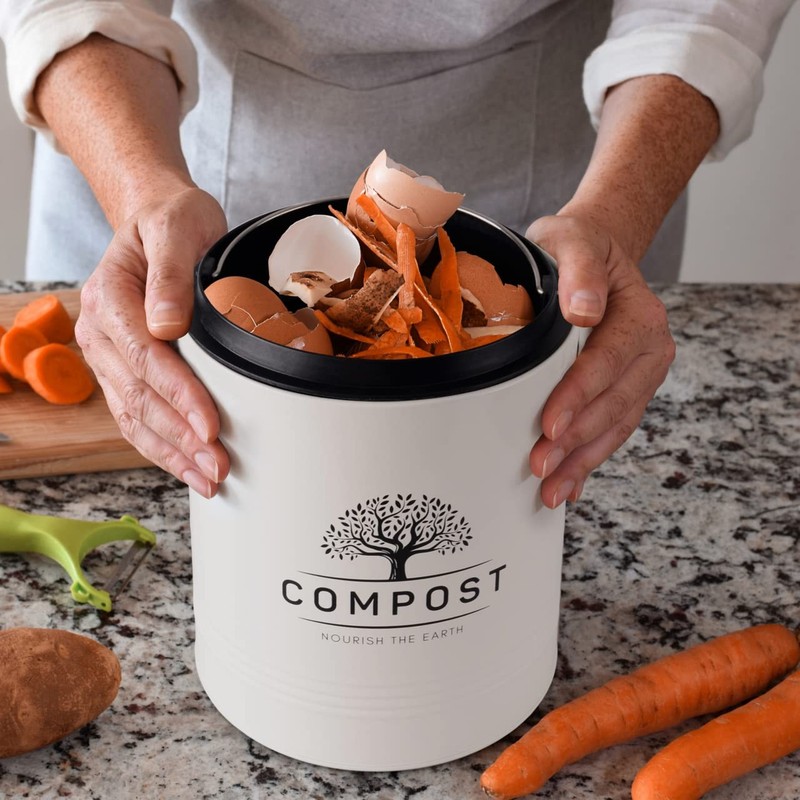 Kitchen Compost Bin, 1.3 Gallon Countertop Compost Bin with Lid, Indoor Compo... gallery