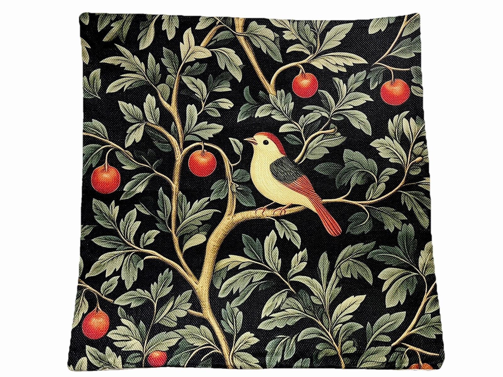 William Morris Abstract Floral Bird Design Throw Pillow Cover Home Decor 18” gallery