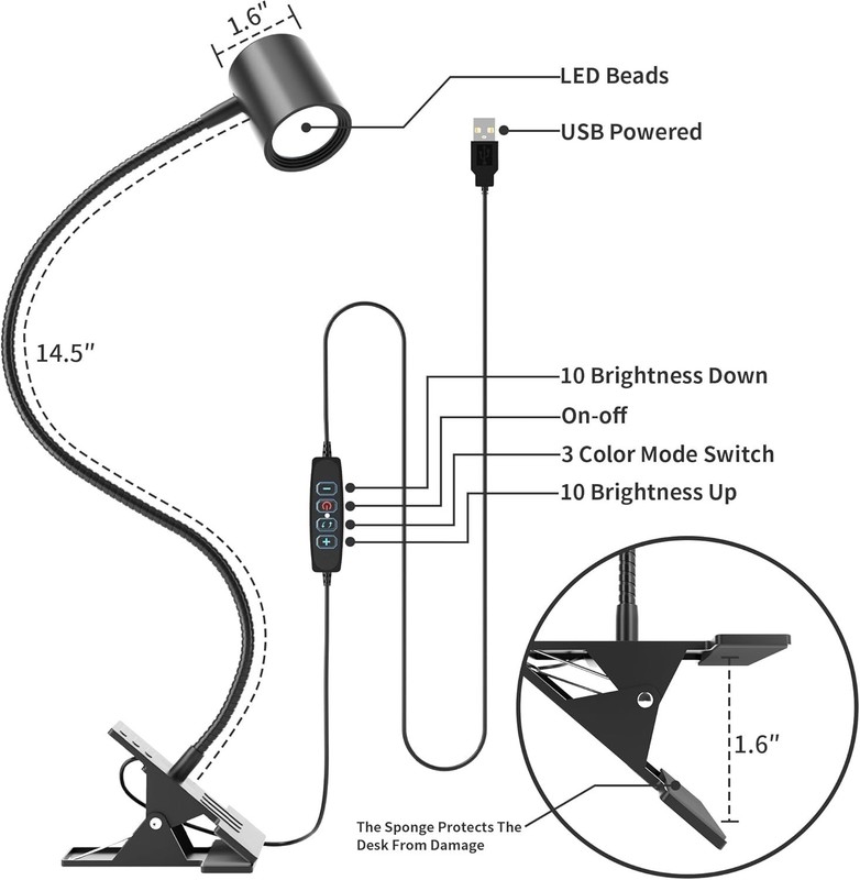 Highly Efficient LED Reading Light with 360° Flexibility & Eye Protection gallery