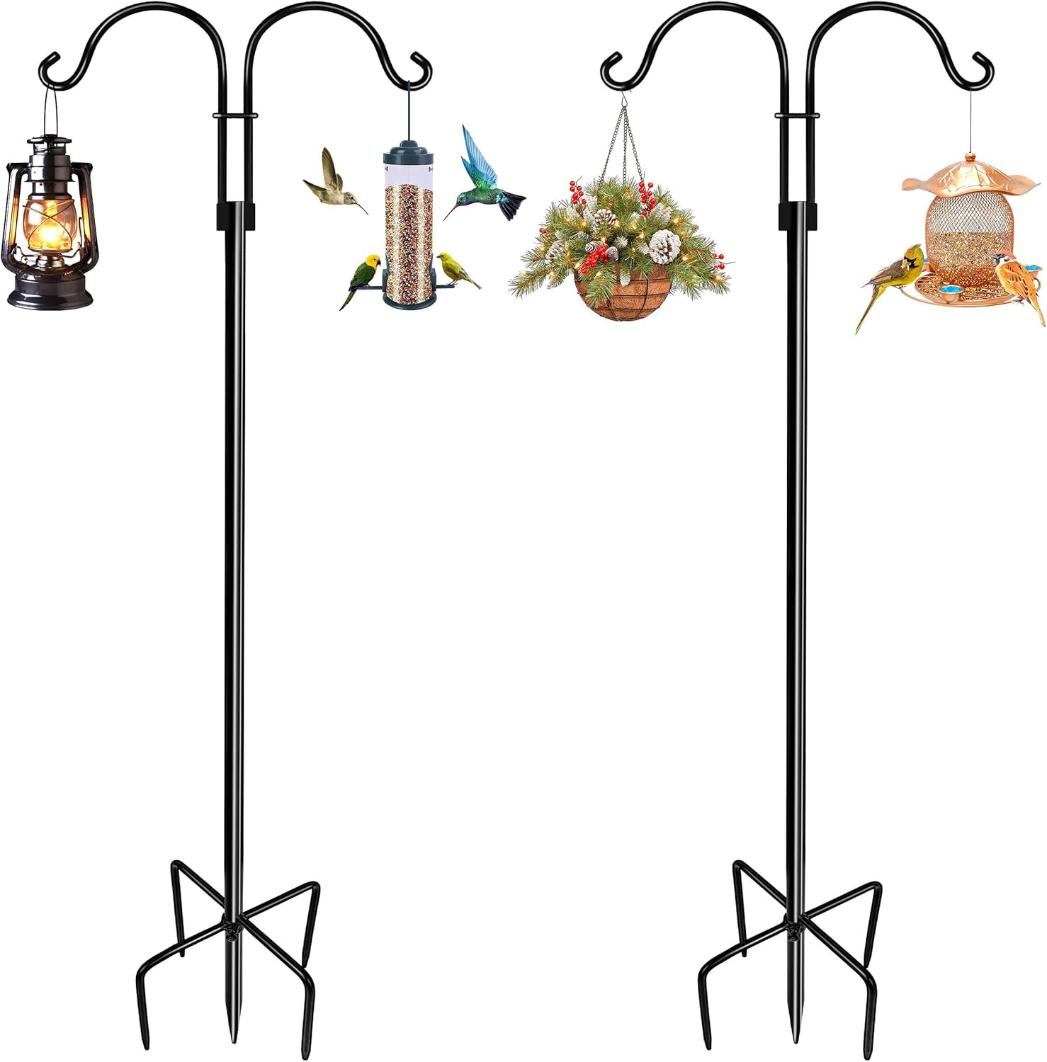LWWTBS Double Shepherds Hooks for Outdoor (2Pack,76 Inch) Heavy Duty Adjustable gallery