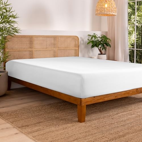 100% Rayon Made from Bamboo Luxury Fitted Sheet - Deep Pockets - Twin XL White gallery