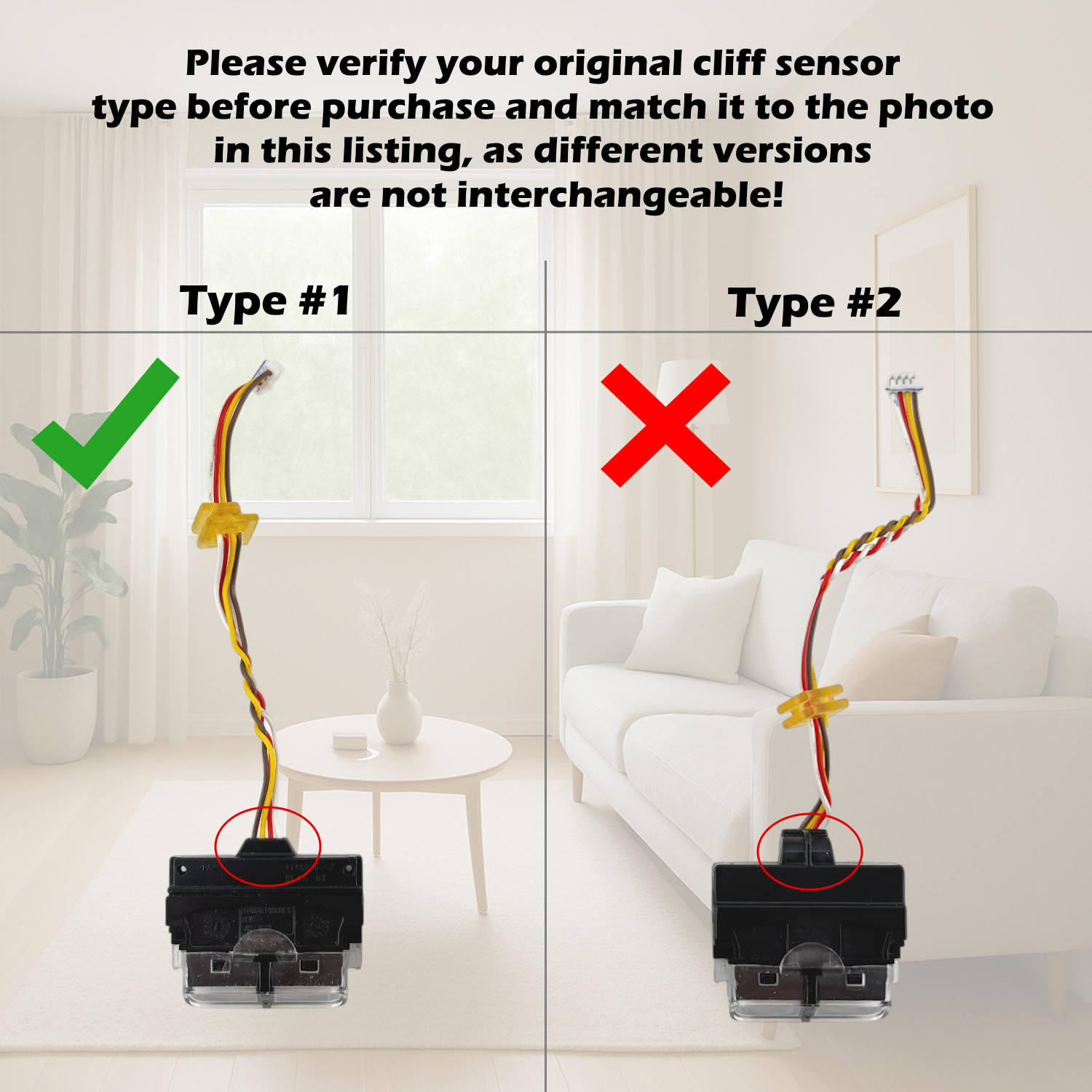 OEM Cliff Sensor Set iRobot Roomba Combo j7+ j9+ 10 Max Robot Vacuum - Type 1/2 gallery