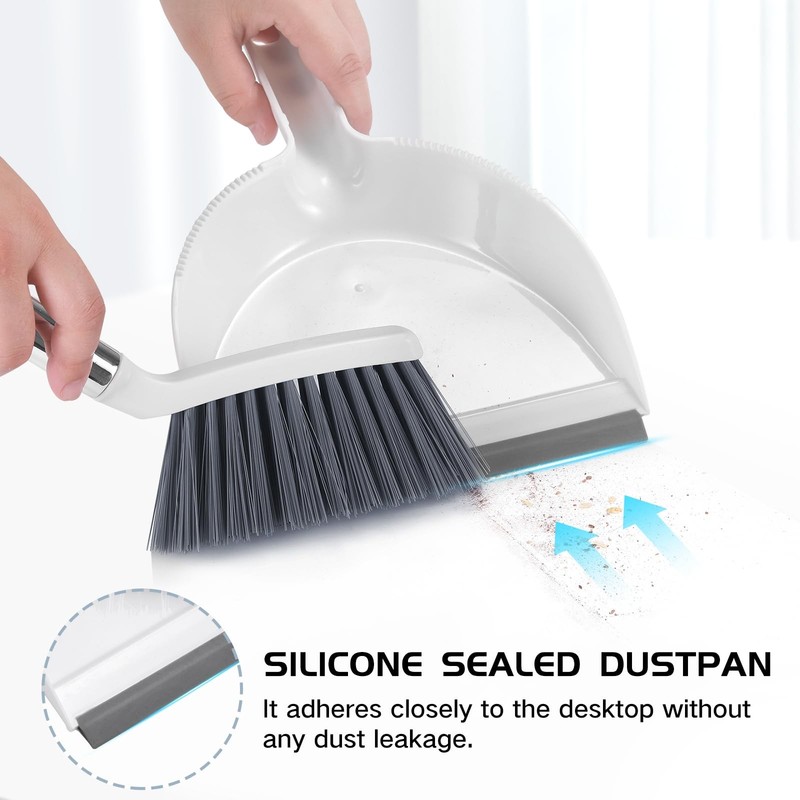 Mini Broom and Dustpan Set, Small Dust Pan and Brush Set with Handle Dustpan ... gallery