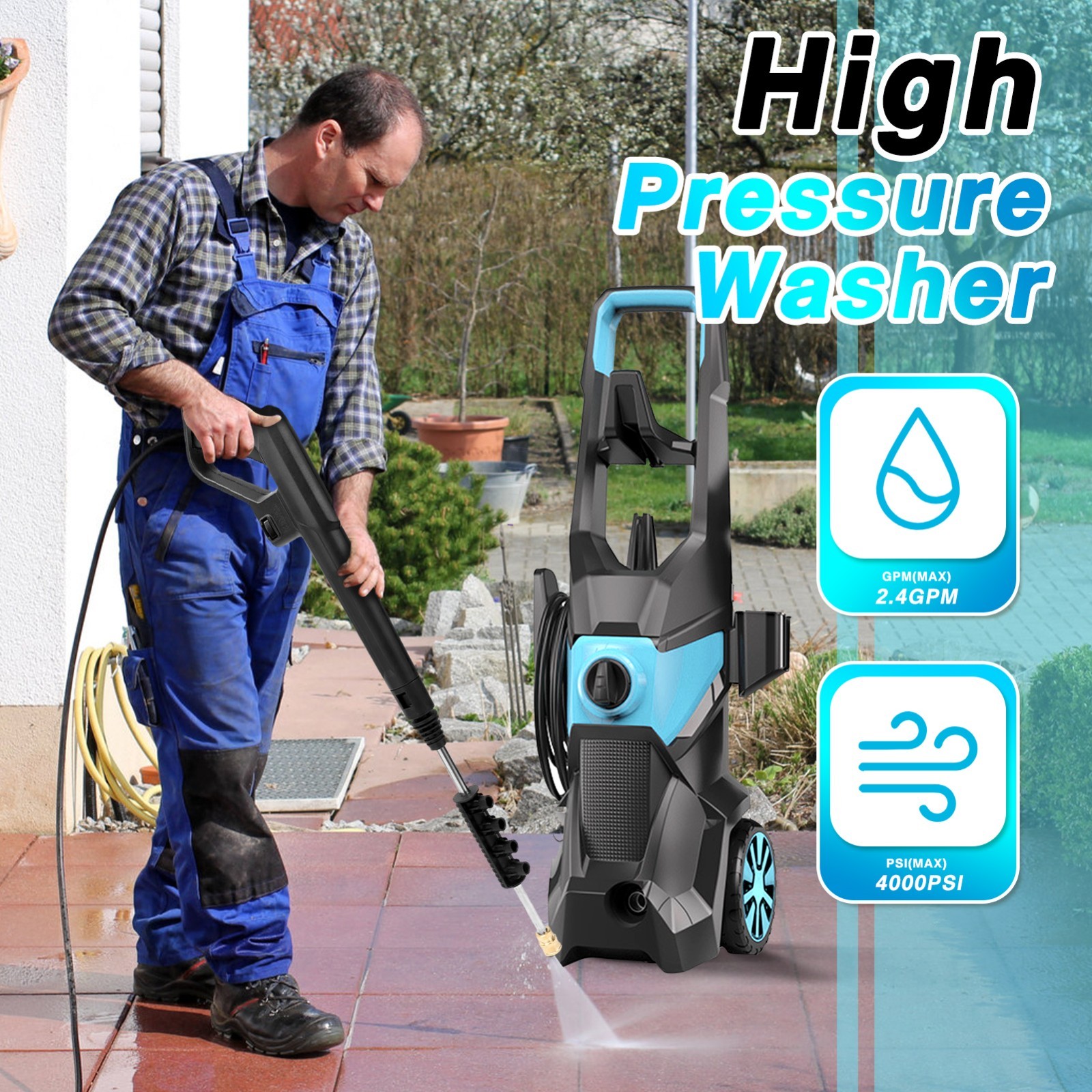 4000PSI 2.4 GPM Portable High-Pressure Washer Power Cleaner Car Washing Machine gallery