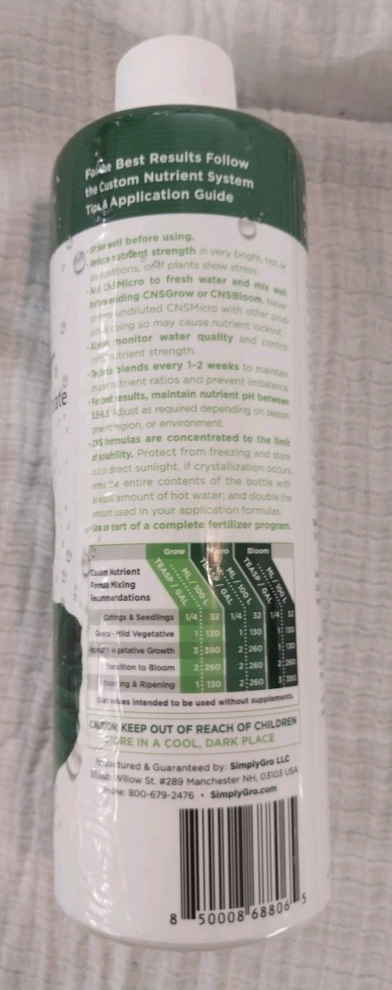 216 Nutrient Concentrate -SimplyGro Hydroponics for Soil, Coco, Hydro CNS GROW gallery