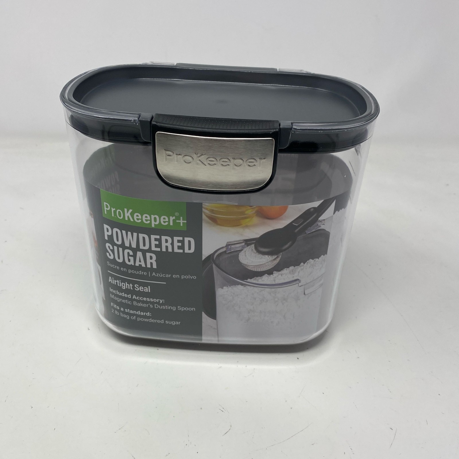 Progressive ProKeeper+ Powdered Sugar Container, Clear/Gray, 2.05 Qt gallery