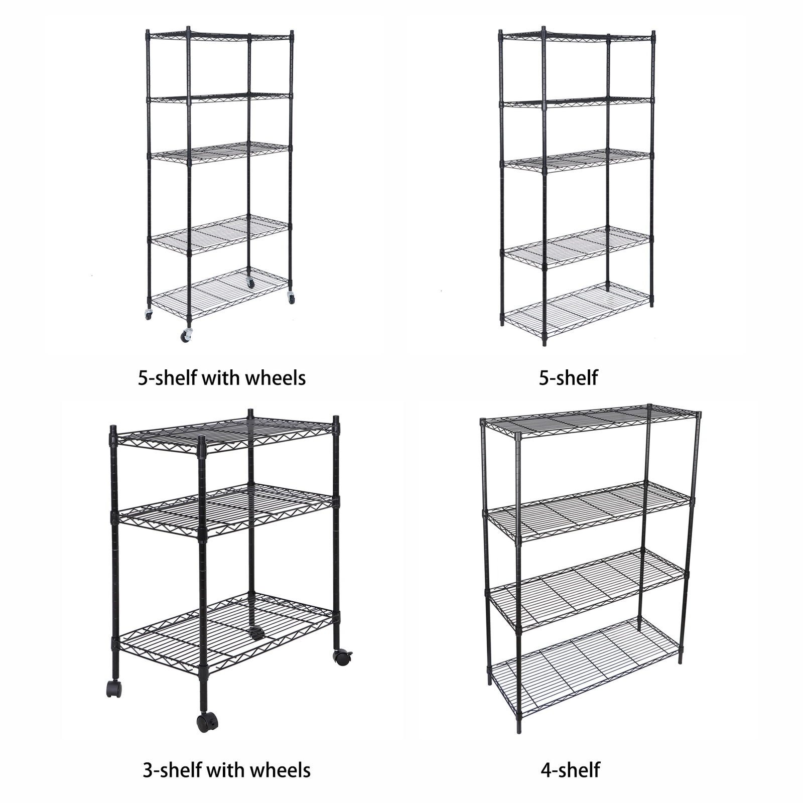 3/4/5-Tiers Metal Storage Rack Wire Shelving Unit Heavy Duty Storage Shelves gallery