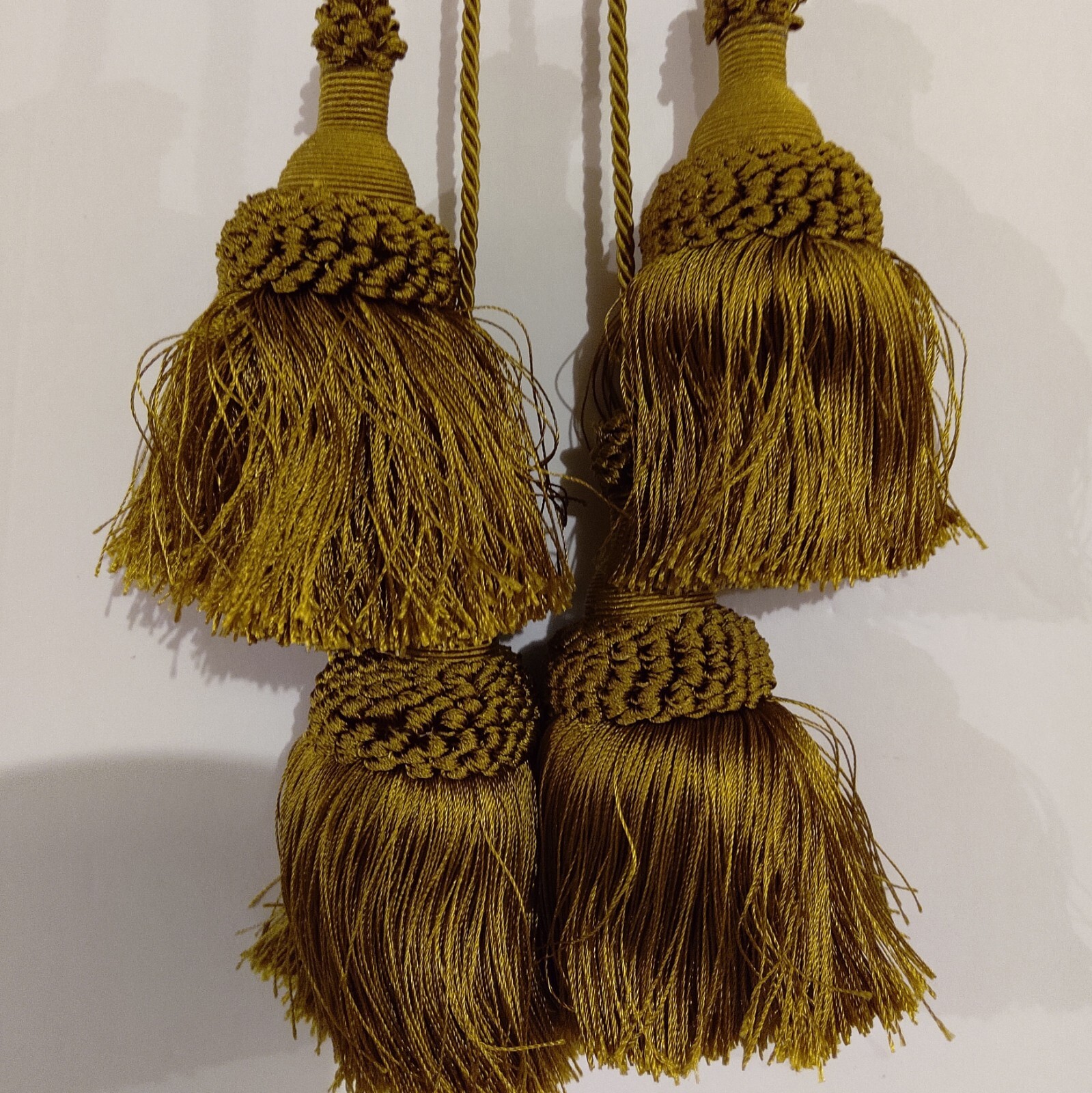 Hand Woven Curtain Rope Tie Back Window Soft Gold Tassel. Tie back. 1 Set gallery
