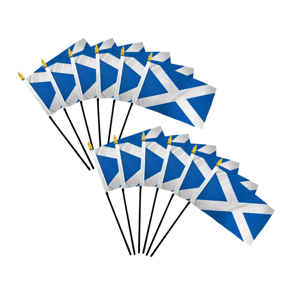 1 Dozen Scotland 4x6in Mini Handheld Country Stick Flags for Parades, Classrooms gallery