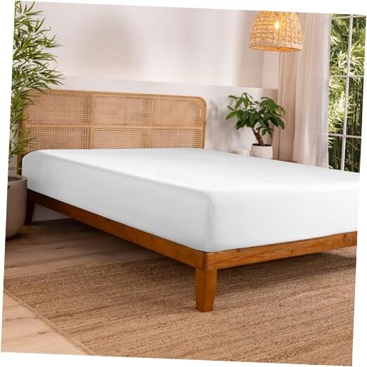 100% Rayon Made from Bamboo Luxury Fitted Sheet - Deep Pockets - Twin XL White gallery