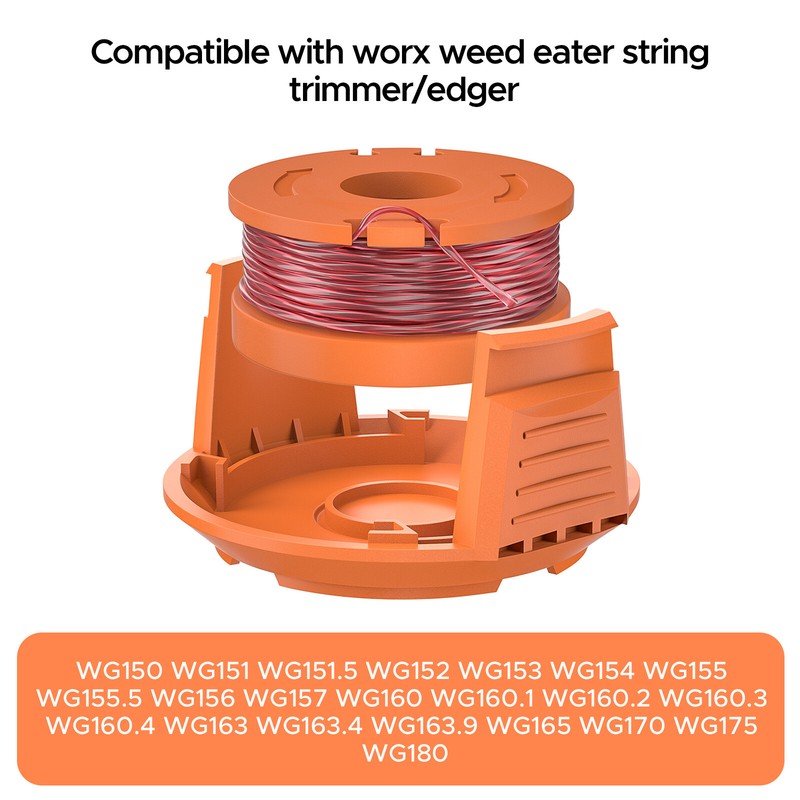 For WORX WA0010 8Pcs Replacement String Spool Line+2pcs Cap For Trimmer/Edger gallery