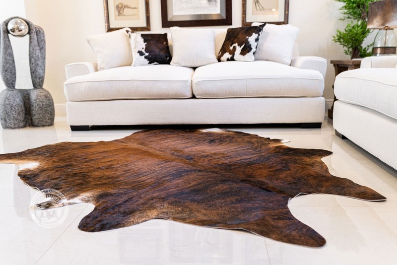 Real Cowhide Rug Brindle Reddish - Size 6x8’ gallery