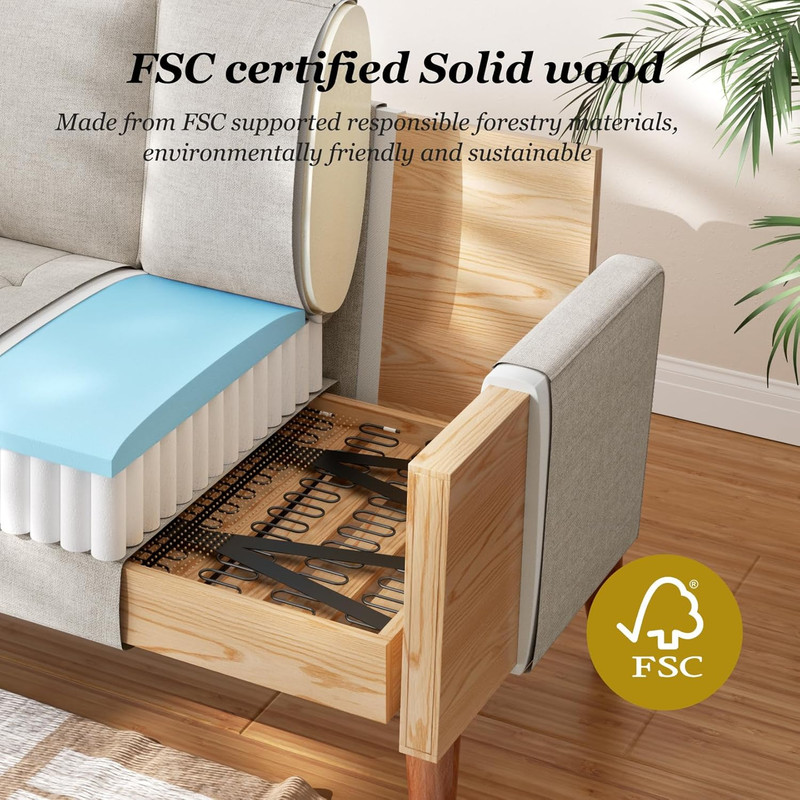 Vesgantti Loveseat Sofa with Solid Wood Legs, 48" Small Couches for Small Spaces gallery