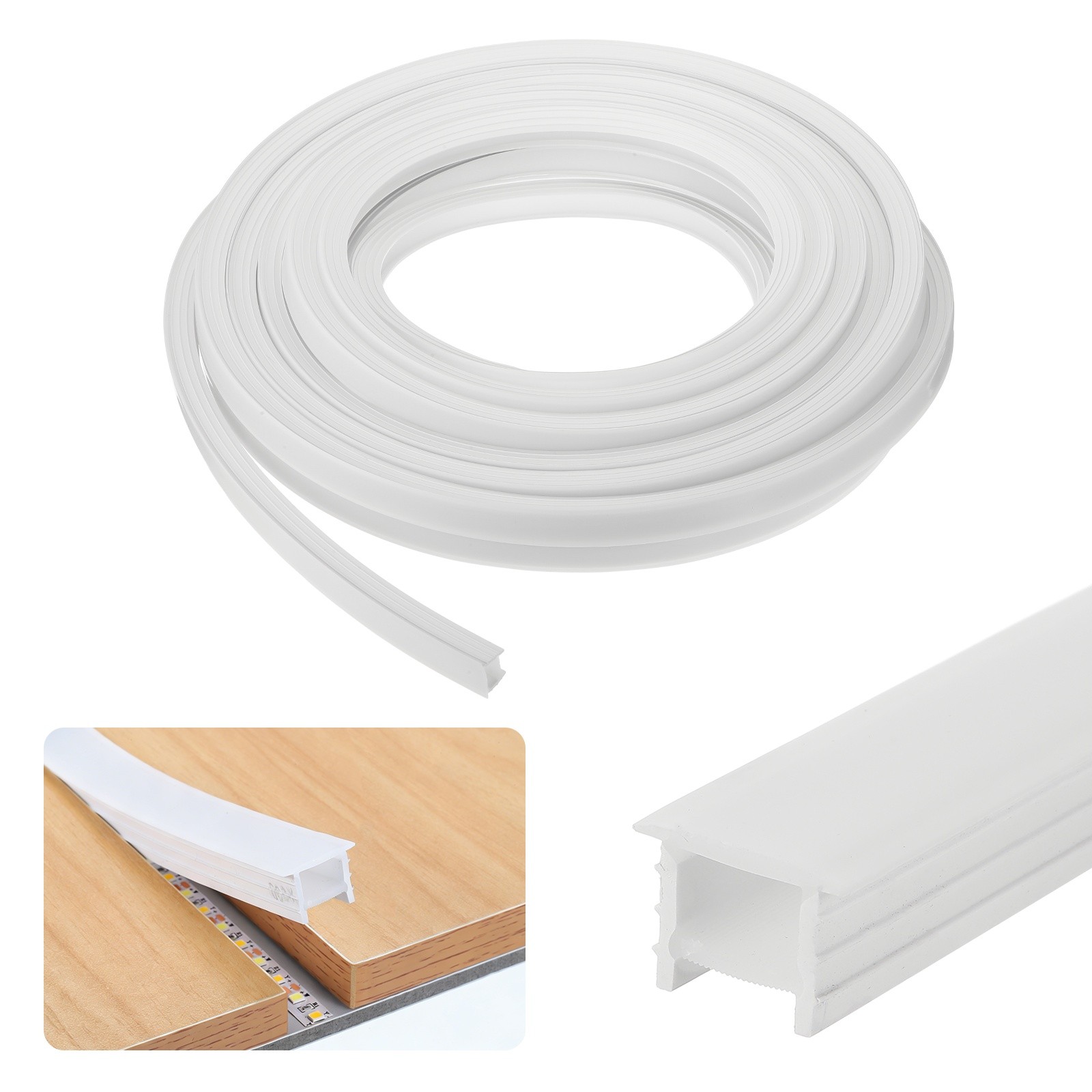 32.8ft/10m LED Diffuser Channel, 14x14mm Silicone LED Channel System gallery