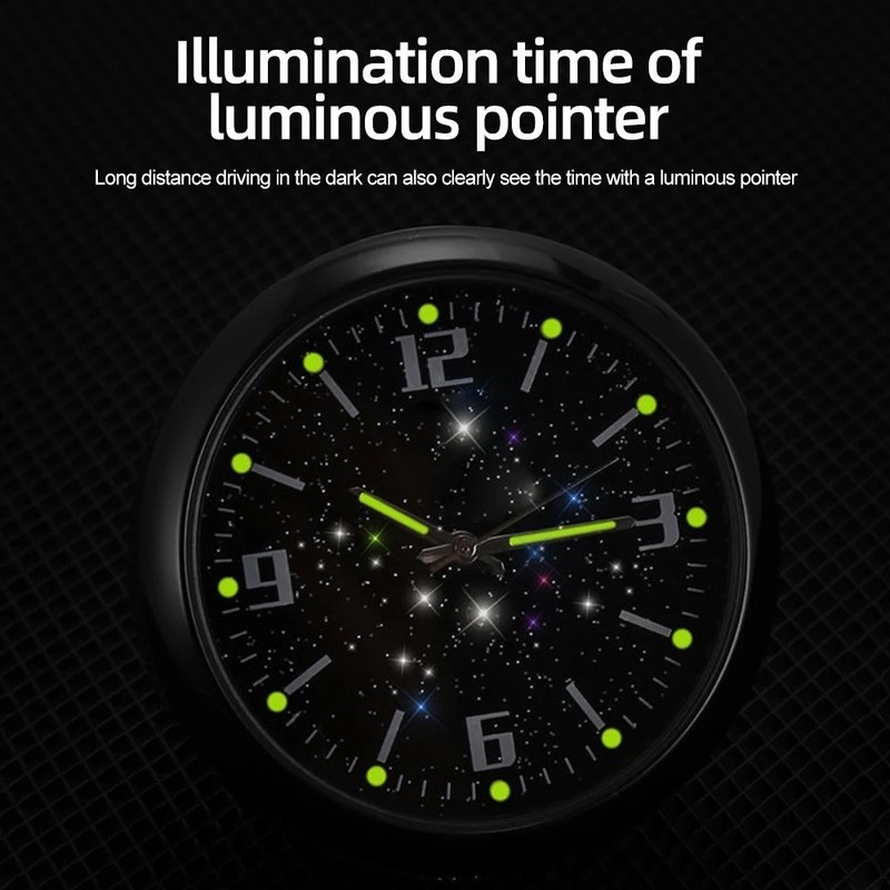 Car Dashboard Clock Mini Tiny Analog Clock Watch for Vehicle Stick On Clock USA gallery