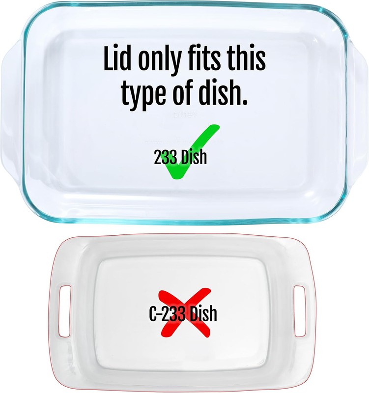 2 Replacement Lids for Pyrex 9 x 13 Casserole Glass Baking Dish Cover 233-PC gallery
