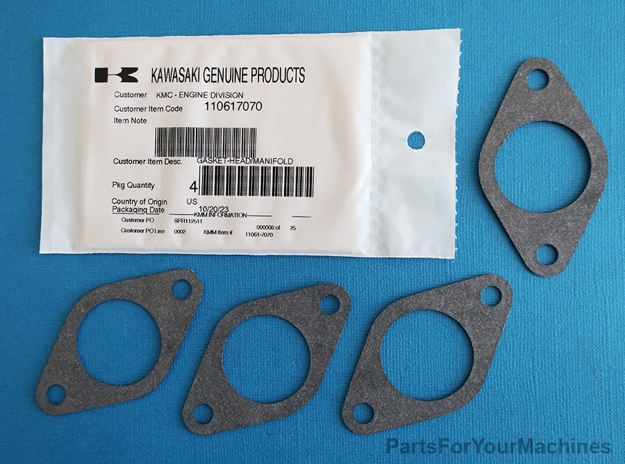 (4) OEM GASKETS, MANIFOLD, KAWASAKI FX801V, FX850V, 11061-7070, 9D24 gallery