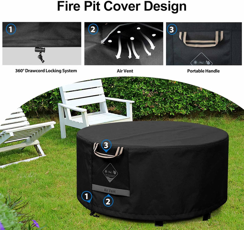 Fire Pit Cover round Super Waterproof, 48" D X 24" H Outdoor round Firepit Cover gallery