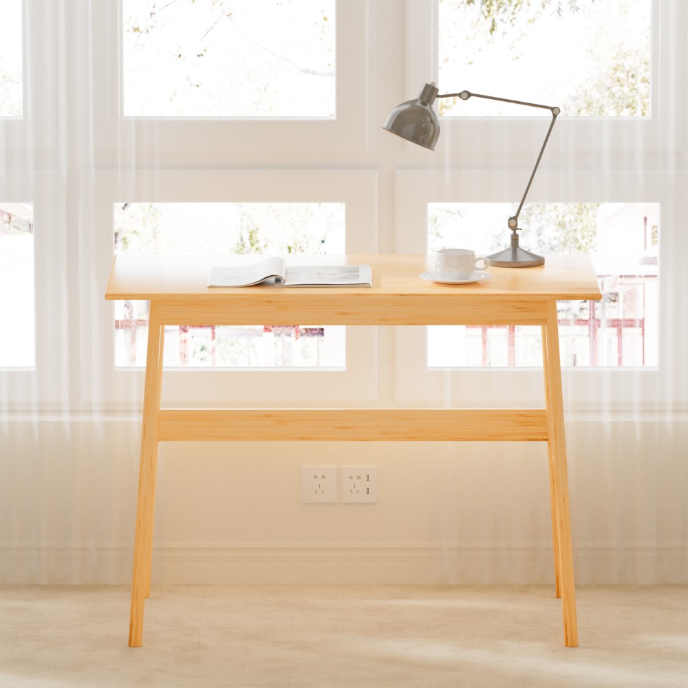 Computer Desk Bamboo Writing Desk Modern Simple Work Desk for Home Office gallery