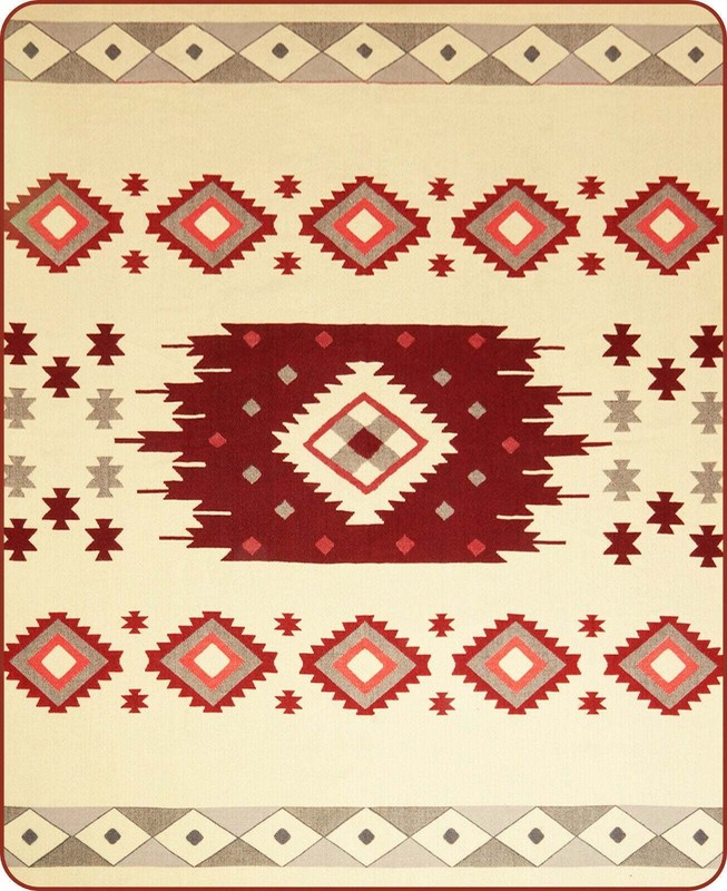 EXTRA LARGE THICK SOFT & WARM ALPACA WOOL BLANKET 90x76" AZTEC GEOMETRIC PATTERN gallery