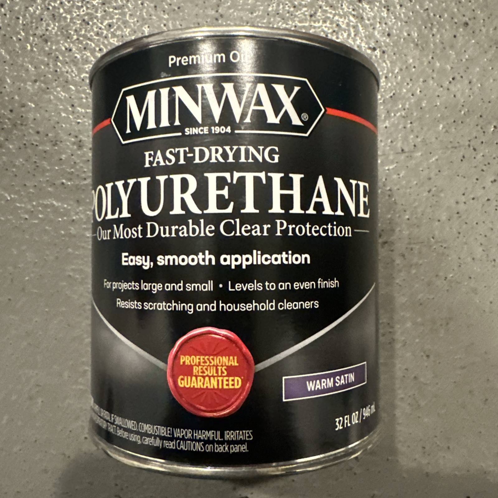 Minwax Water-Based Oil-Modified Polyurethane, Warm Satin 32 Oz gallery