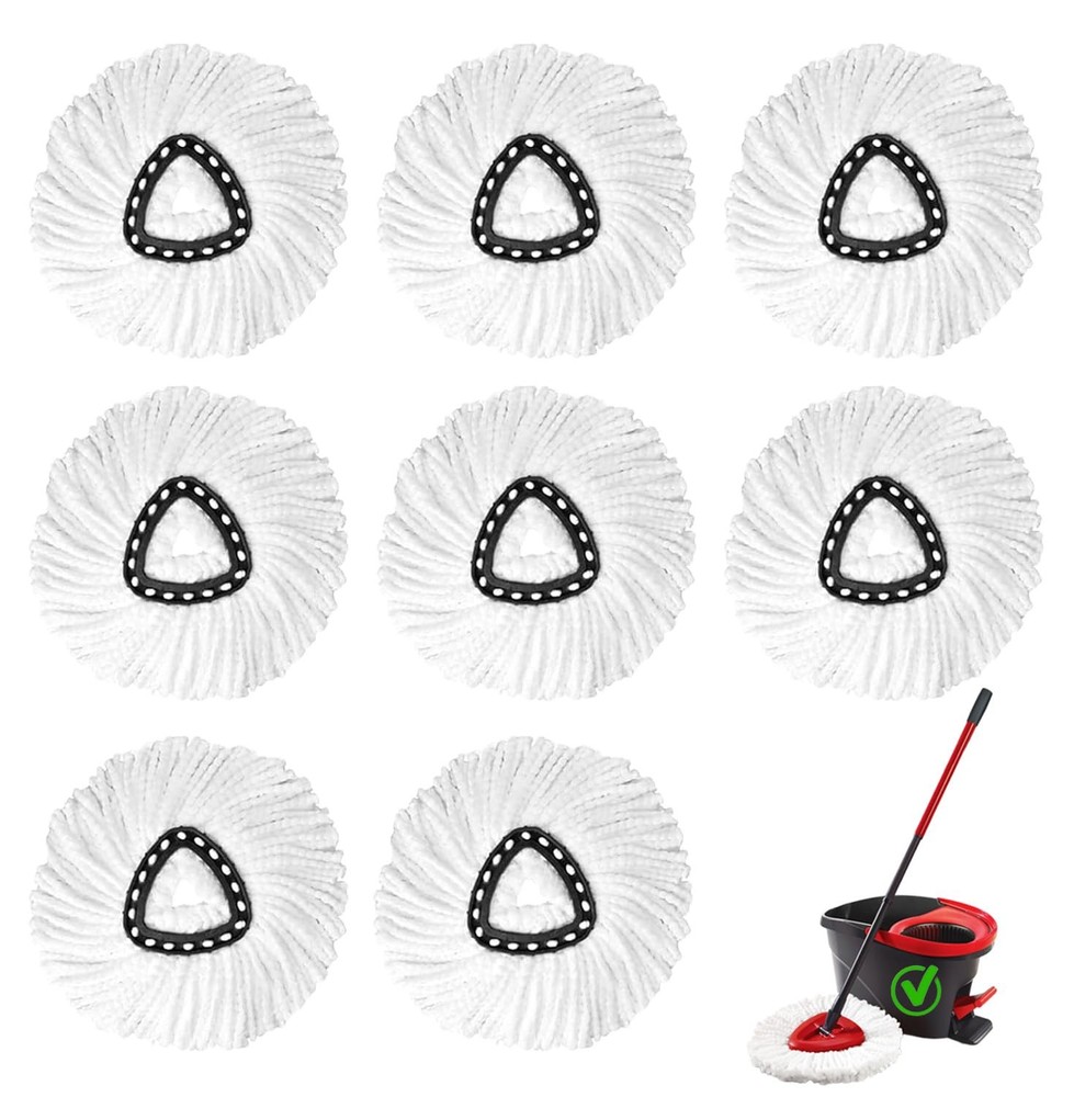8Pack Spin Mop Heads,Spinning Mop Replace Head for Floor Cleaning, 100% Micro...