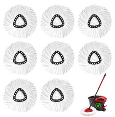 8Pack Spin Mop Heads,Spinning Mop Replace Head for Floor Cleaning, 100% Micro…