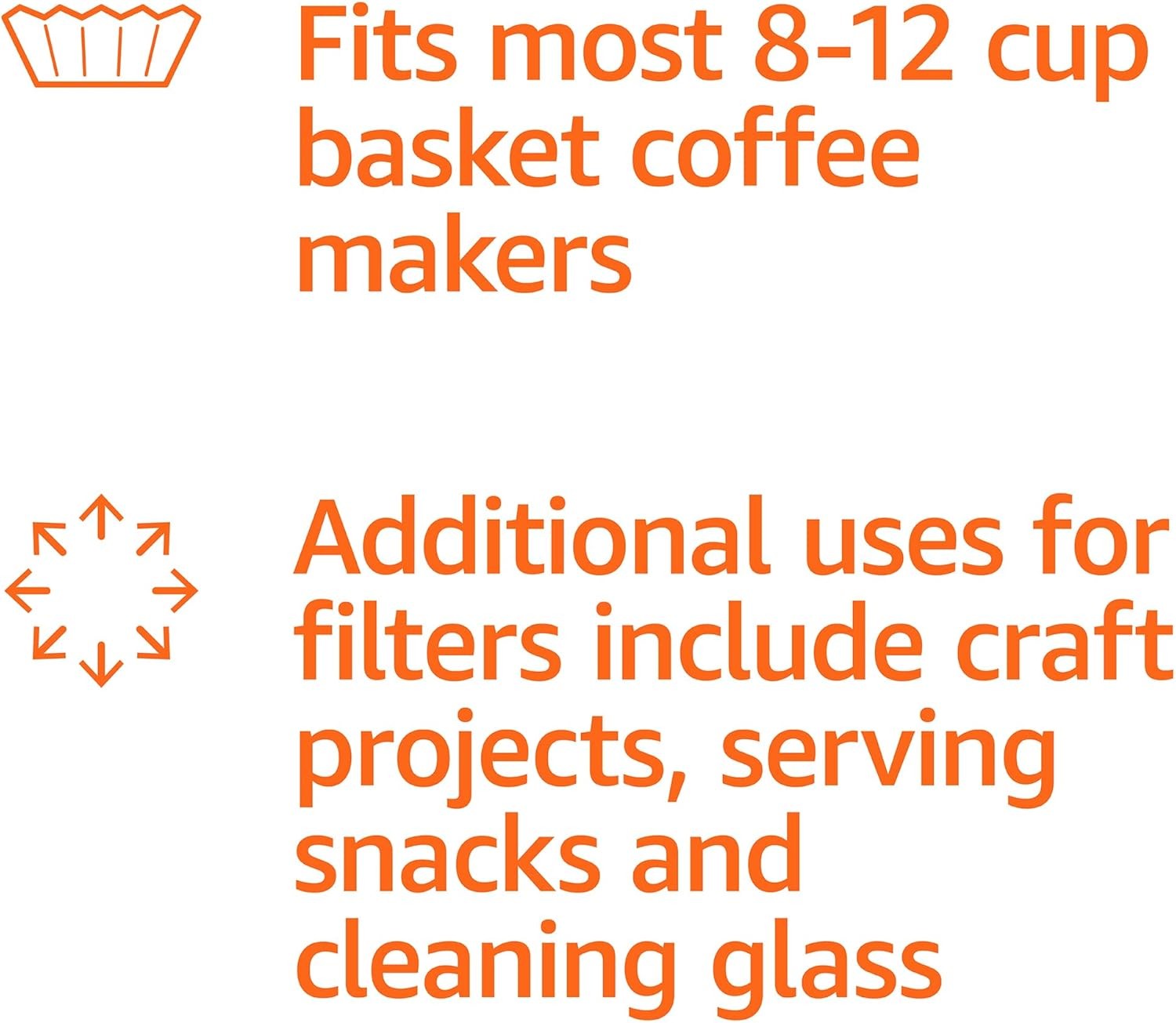 Coffee Filters 8-12 Cup 200 Count Basket Coffee Filter Paper Filters White gallery