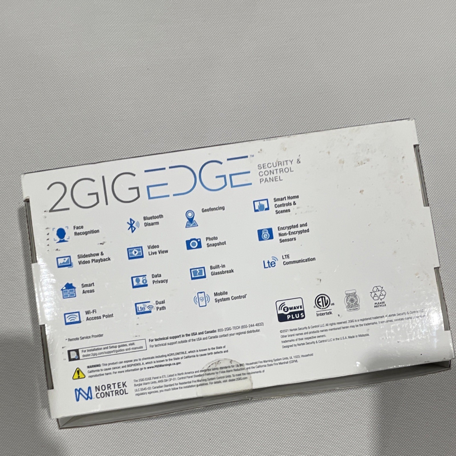 2GIG 2GIG EDGE Security & Control Panel White LTE Wi-Fi Bluetooth 2GIG-EDG-NA-VA gallery