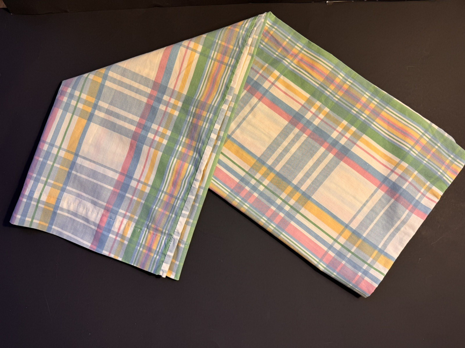 SPRINGMAID 2 Pillowcases STD Plaid Pastel Vintage Percale Clean Fresh m gallery