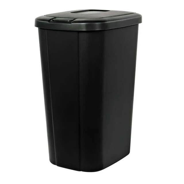 13.3 Gallon Kitchen Trash Can Plastic Push Button Touch Top Lid Slim gallery