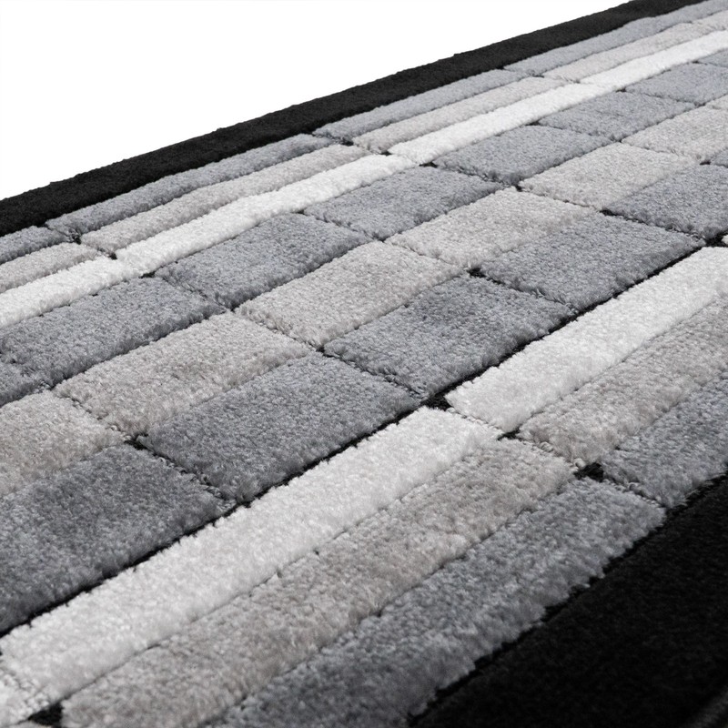Custom Size Square Design Grey Washable Non Skid Runners 26"/30"/36" Wide Option gallery