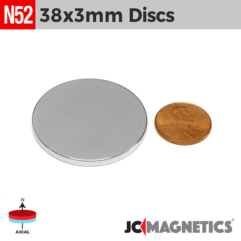 38mm x 3mm N52 Super Strong Round Disc Rare Earth Neodymium Magnet 38x3mm gallery