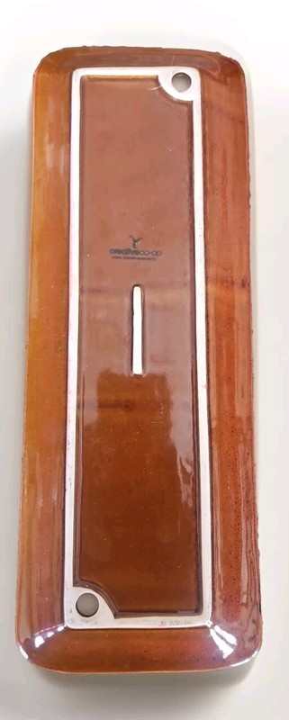 Creative Co-Op Christmas Rustic Rectangle Plate Tree Primitive Design Rust Brown gallery