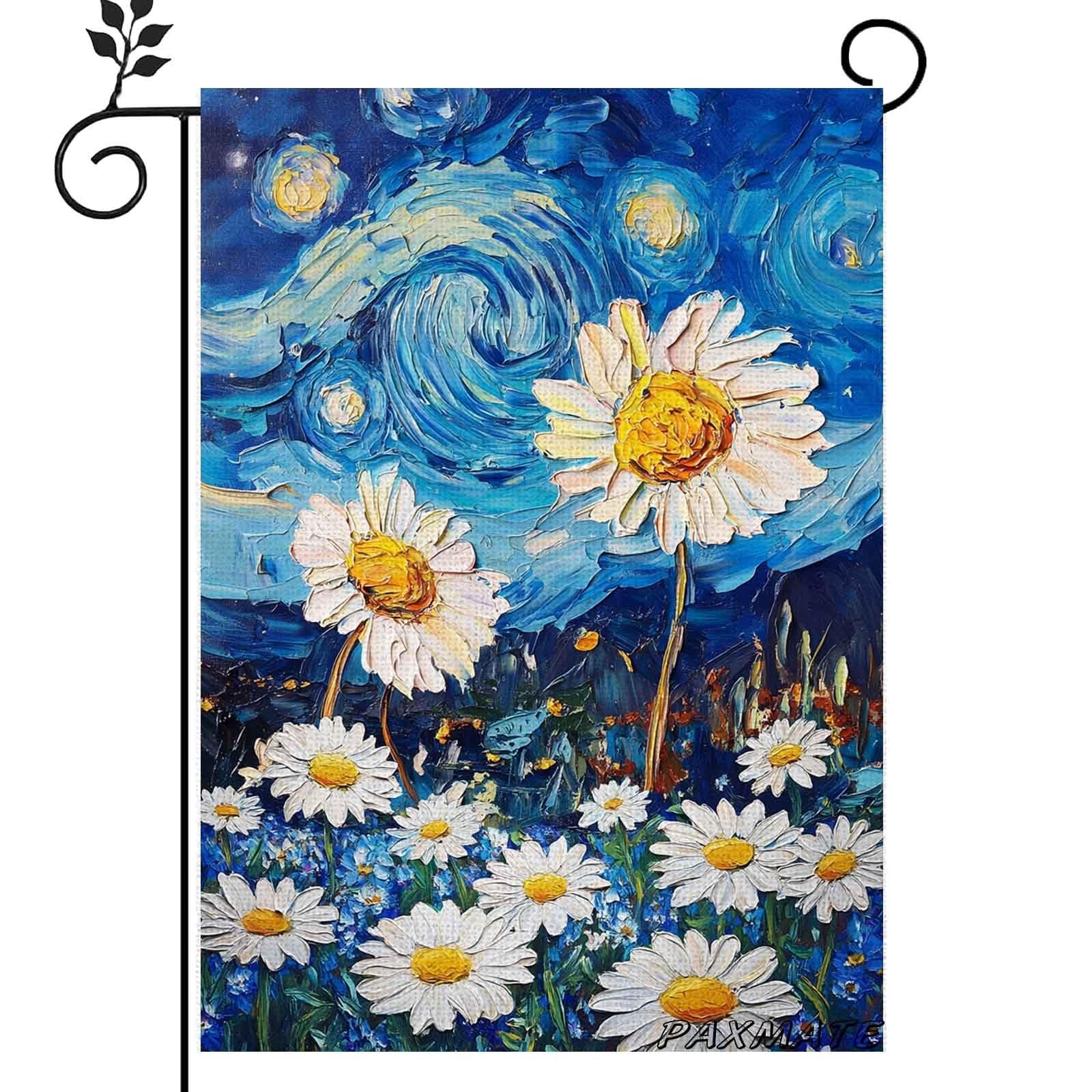 Spring Summer Starry Night Daisy Garden Flag 12x18 Inch Double Sided Decor gallery