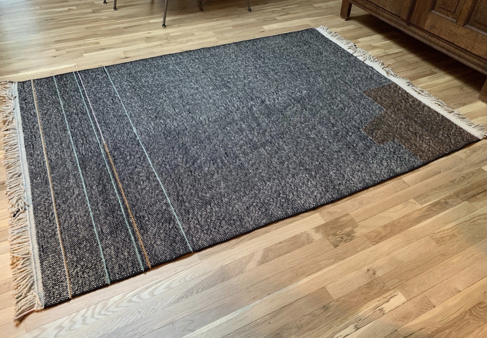 DWR Maharam Argali Wool & Silk Rug - Hella Jongerius - 5x7 ft - Black Multicolor gallery
