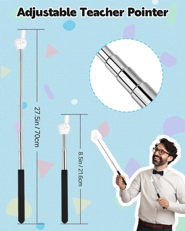 Retractable Teacher Pointer for Classroom Kids Reading, Dumero Extendable Finger gallery