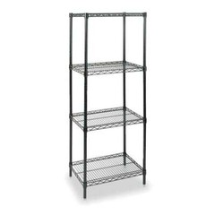 Zoro Select 2Kpk8 Wire Shelving Unit, 18″D X 24″W X 63″H, 4 Shelves, Black